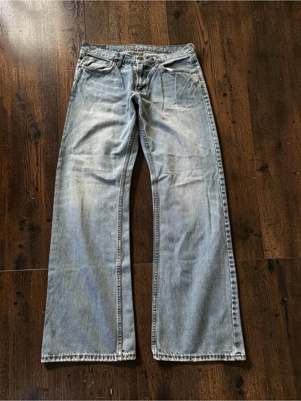 American Eagle Low Rise Boot Jeans Men’s 34x34 Y2K Bootcut Blue Denim